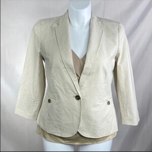 Talbots Blazer Button Front Pinstripe Career